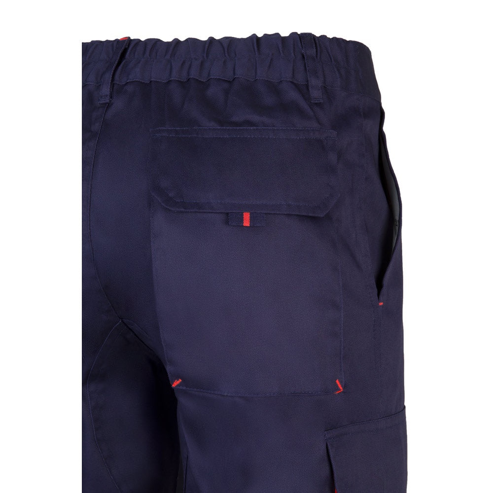 VL HYPNOS promotional workwear garment in navy blue / red with custom logo branding