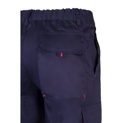 VL HYPNOS promotional workwear garment in navy blue / red with custom logo branding