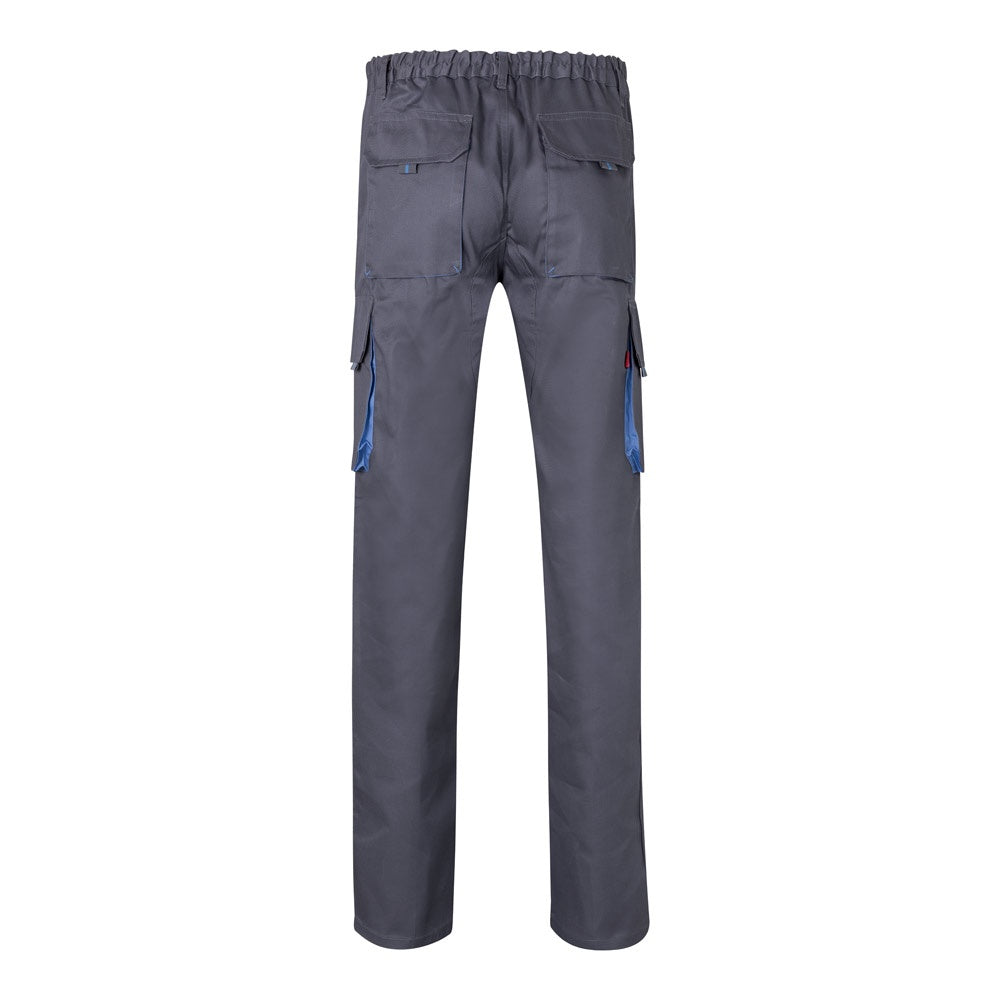 VL HYPNOS promotional workwear garment in grey / light blue (detail view) with custom logo branding