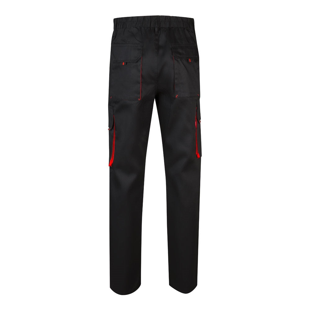 VL HYPNOS promotional workwear garment in black / red (detail view) with custom logo branding