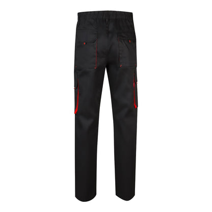 VL HYPNOS promotional workwear garment in black / red (detail view) with custom logo branding