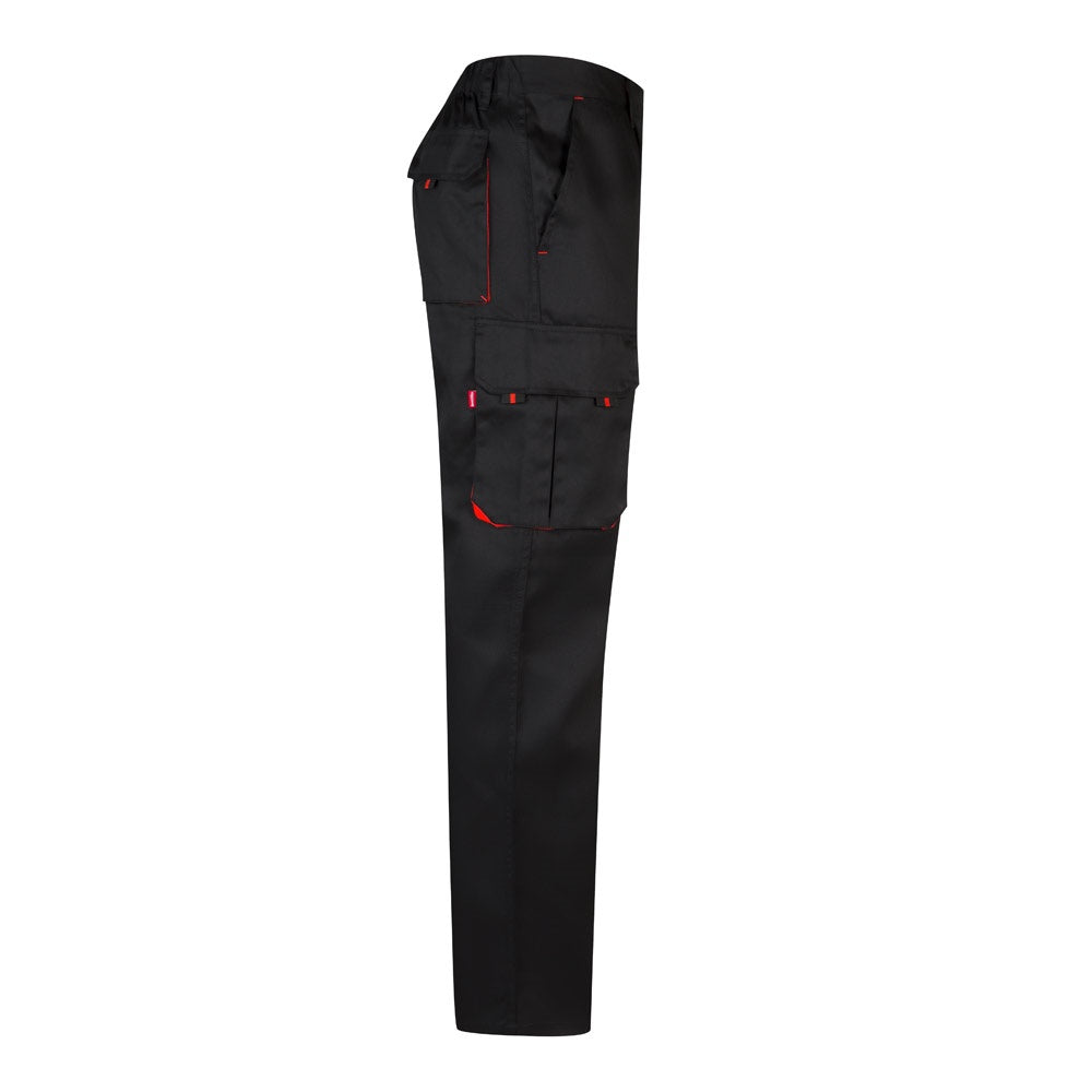 VL HYPNOS promotional workwear garment in black / red (detail view) with custom logo branding