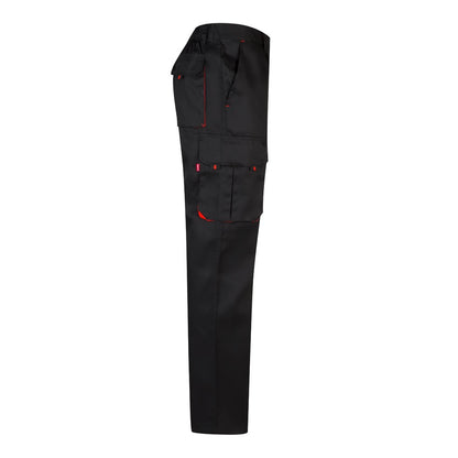 VL HYPNOS promotional workwear garment in black / red (detail view) with custom logo branding