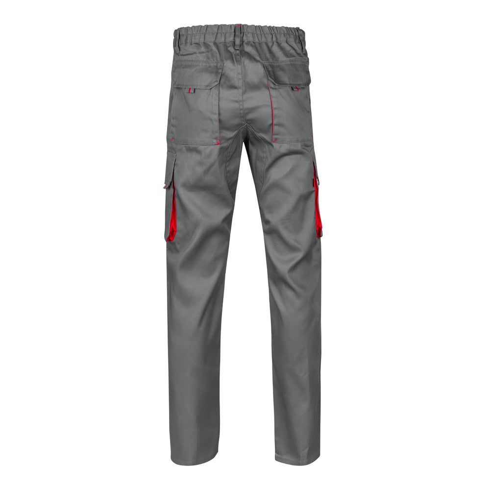 VL HYPNOS promotional workwear garment in grey / red (detail view) with custom logo branding