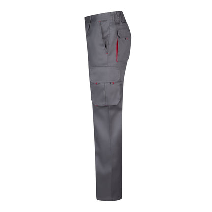 VL HYPNOS promotional workwear garment in grey / red (detail view) with custom logo branding