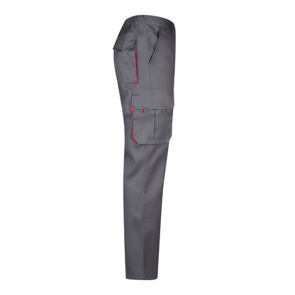 VL HYPNOS promotional workwear garment in grey / red (detail view) with custom logo branding