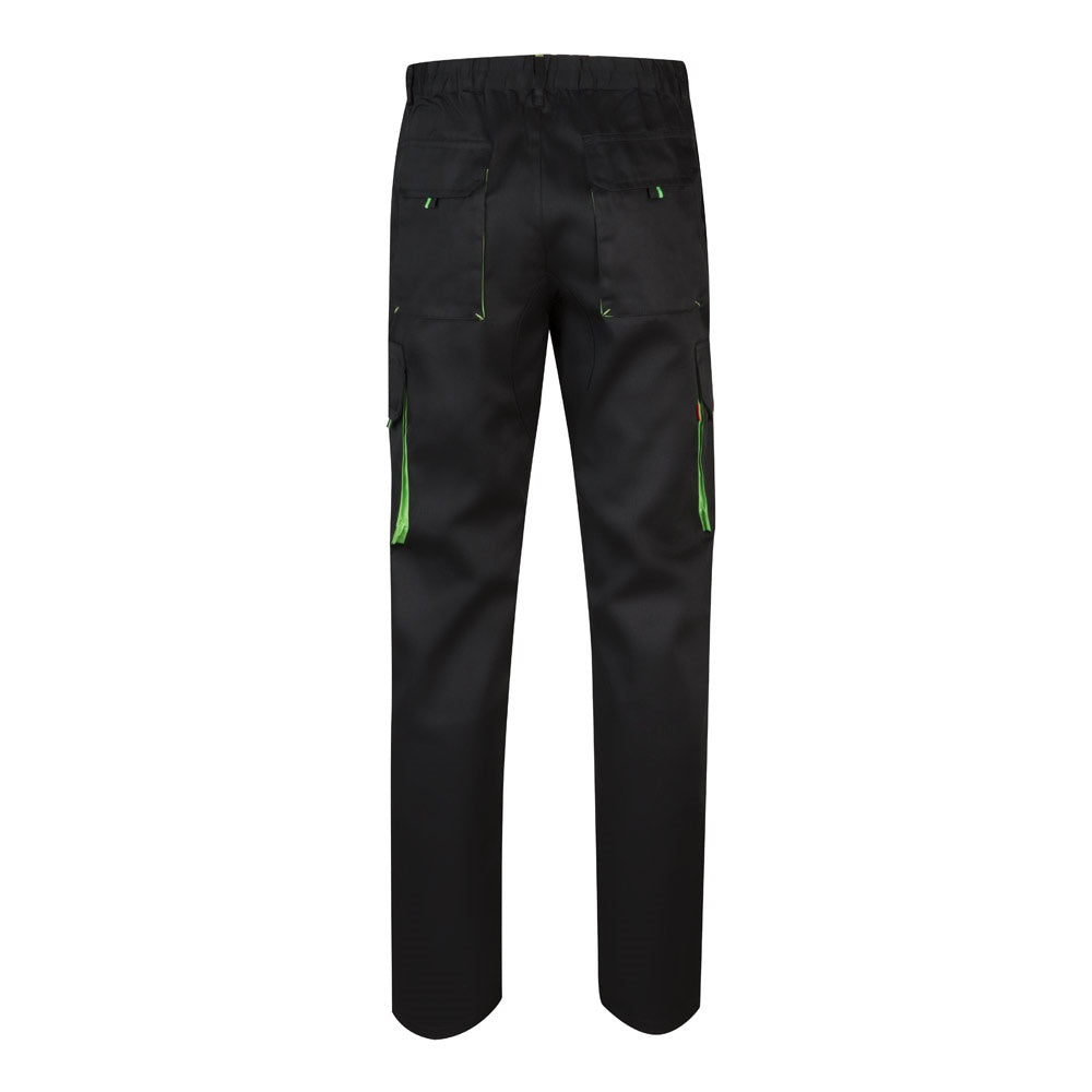 VL HYPNOS promotional workwear garment in black / green (detail view) with custom logo branding
