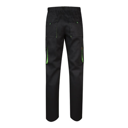 VL HYPNOS promotional workwear garment in black / green (detail view) with custom logo branding