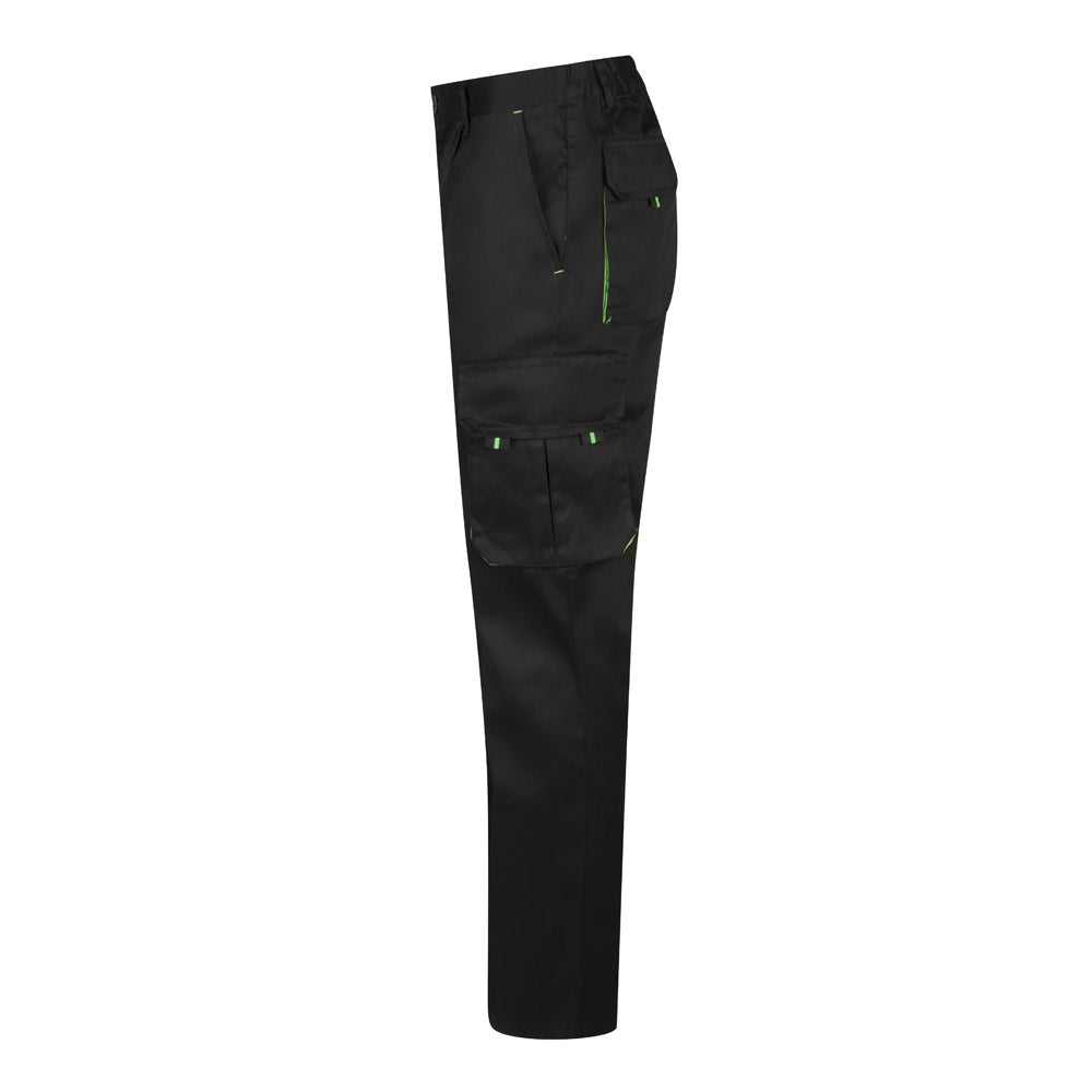 VL HYPNOS promotional workwear garment in black / green (detail view) with custom logo branding