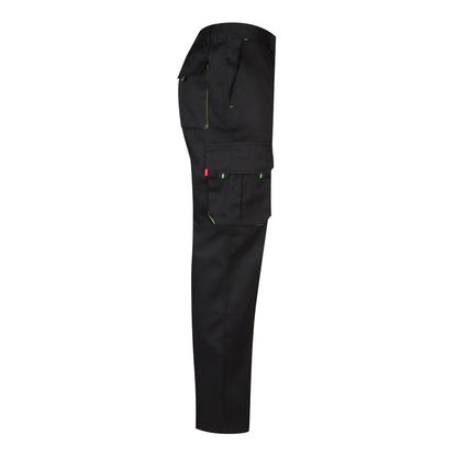 VL HYPNOS promotional workwear garment in black / green (detail view) with custom logo branding