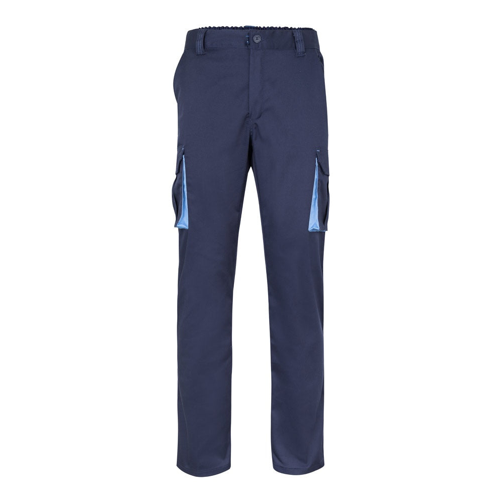 VL HYPNOS promotional workwear garment in navy blue / light blue with custom logo branding