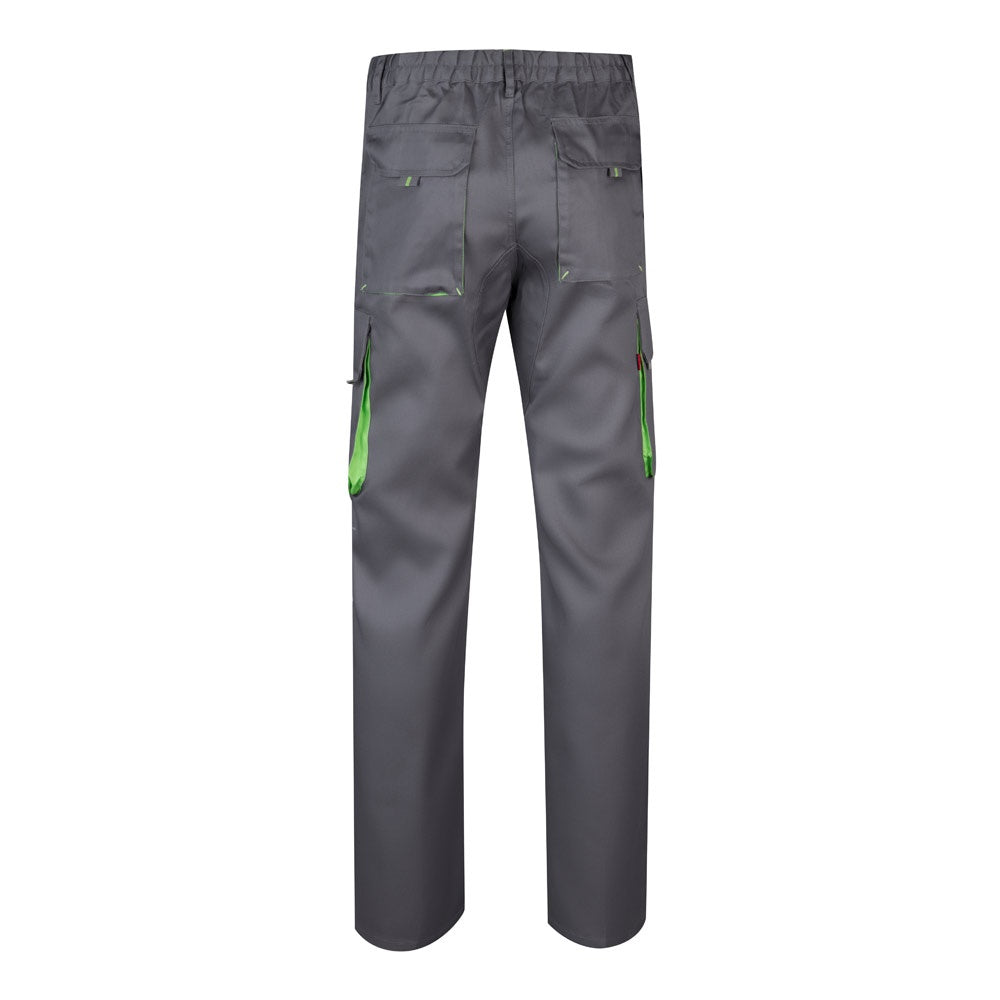 VL HYPNOS promotional workwear garment in grey / green (detail view) with custom logo branding