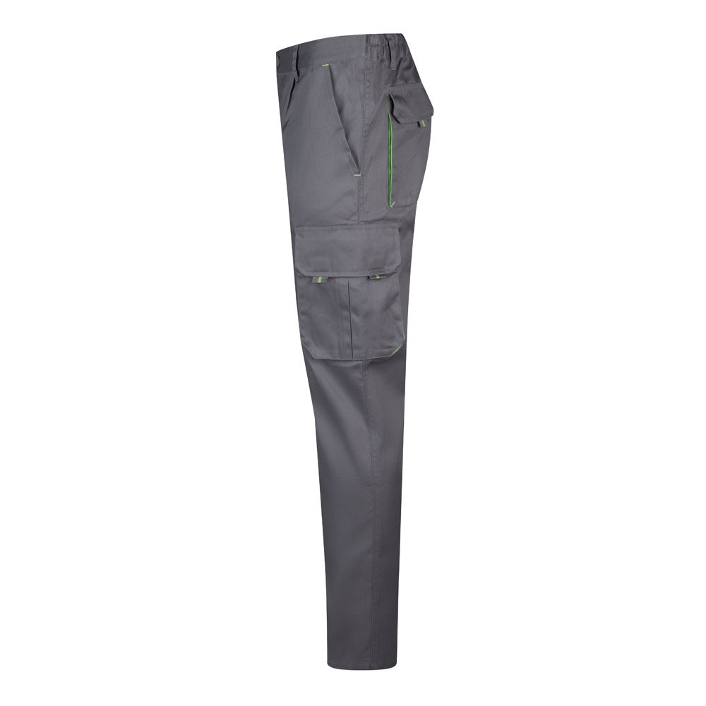 VL HYPNOS promotional workwear garment in grey / green (detail view) with custom logo branding