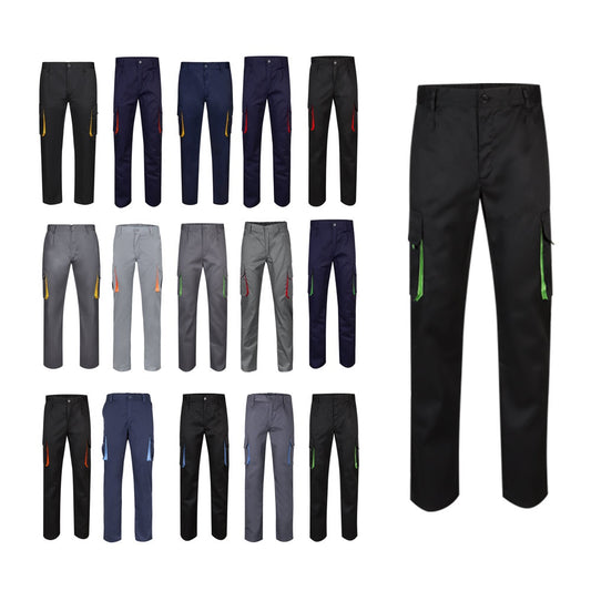 VL HYPNOS promotional workwear garment in black / yellow (complete set view) with custom logo branding