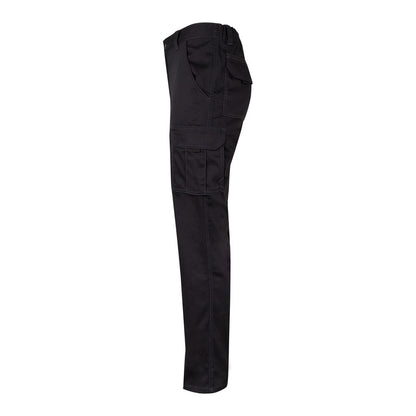 VL PAN promotional workwear garment in black (detail view) with custom logo branding