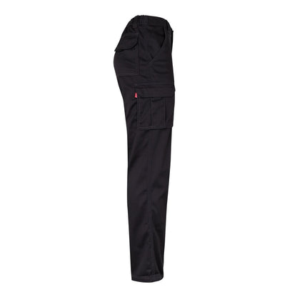 VL PAN promotional workwear garment in black (detail view) with custom logo branding