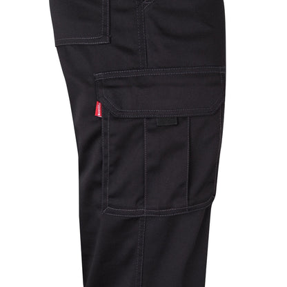 VL PAN promotional workwear garment in black (detail view) with custom logo branding