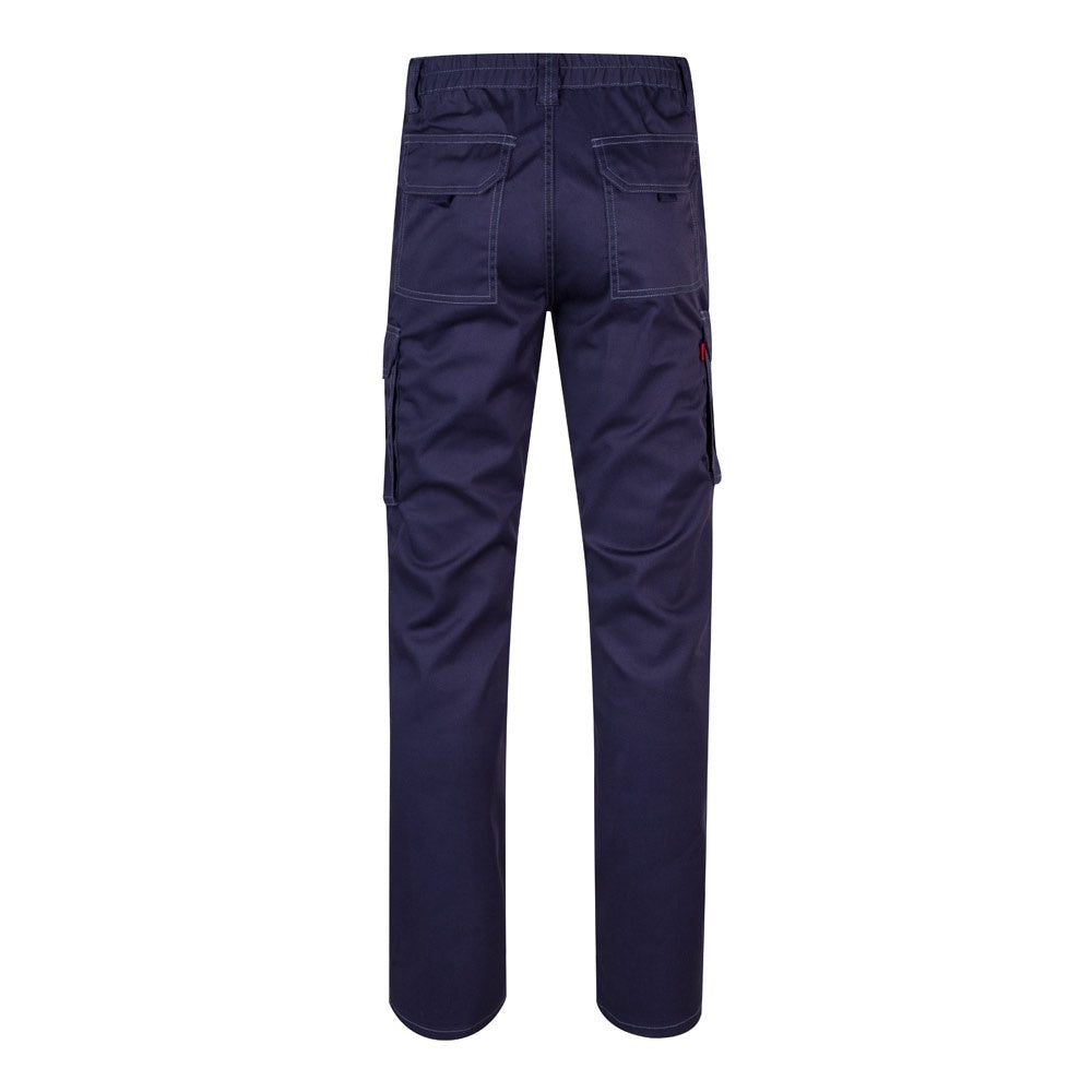 VL PAN promotional workwear garment in blue (detail view) with custom logo branding