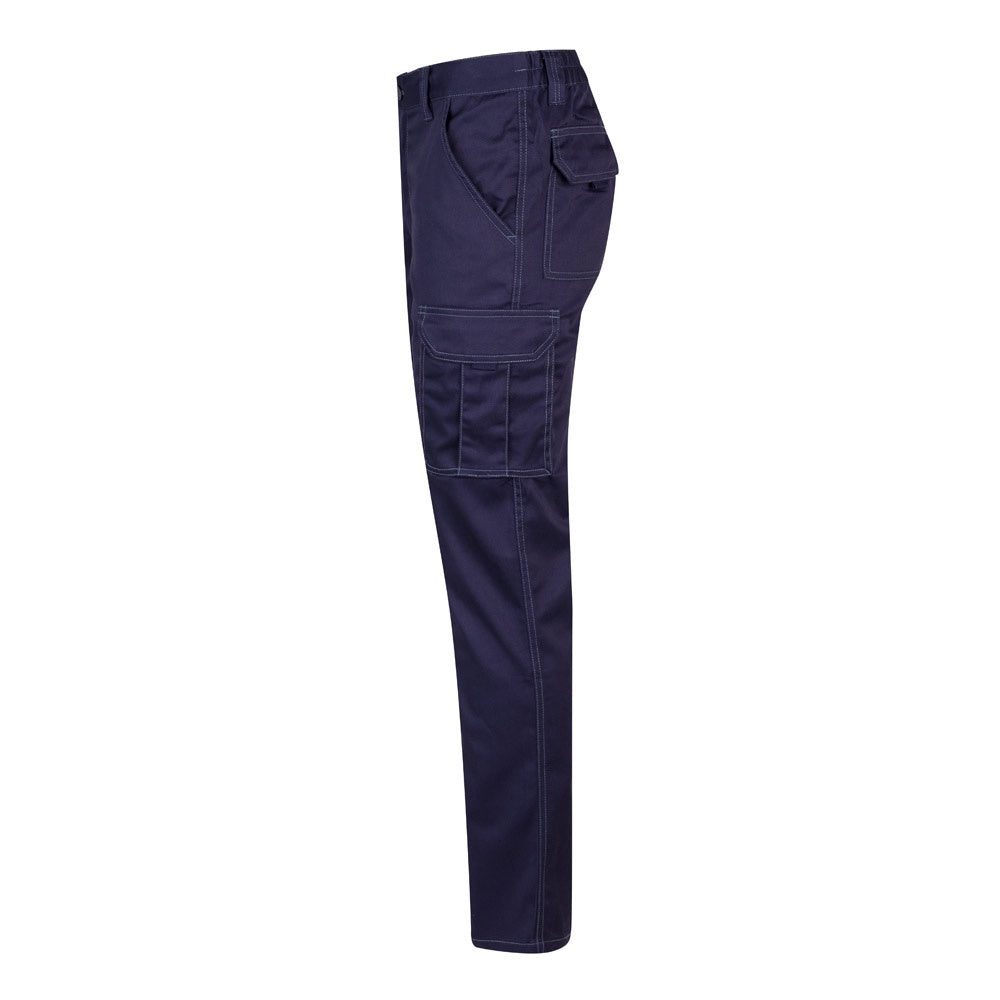VL PAN promotional workwear garment in blue (detail view) with custom logo branding