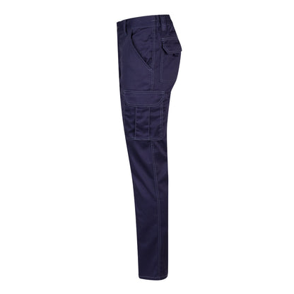 VL PAN promotional workwear garment in blue (detail view) with custom logo branding