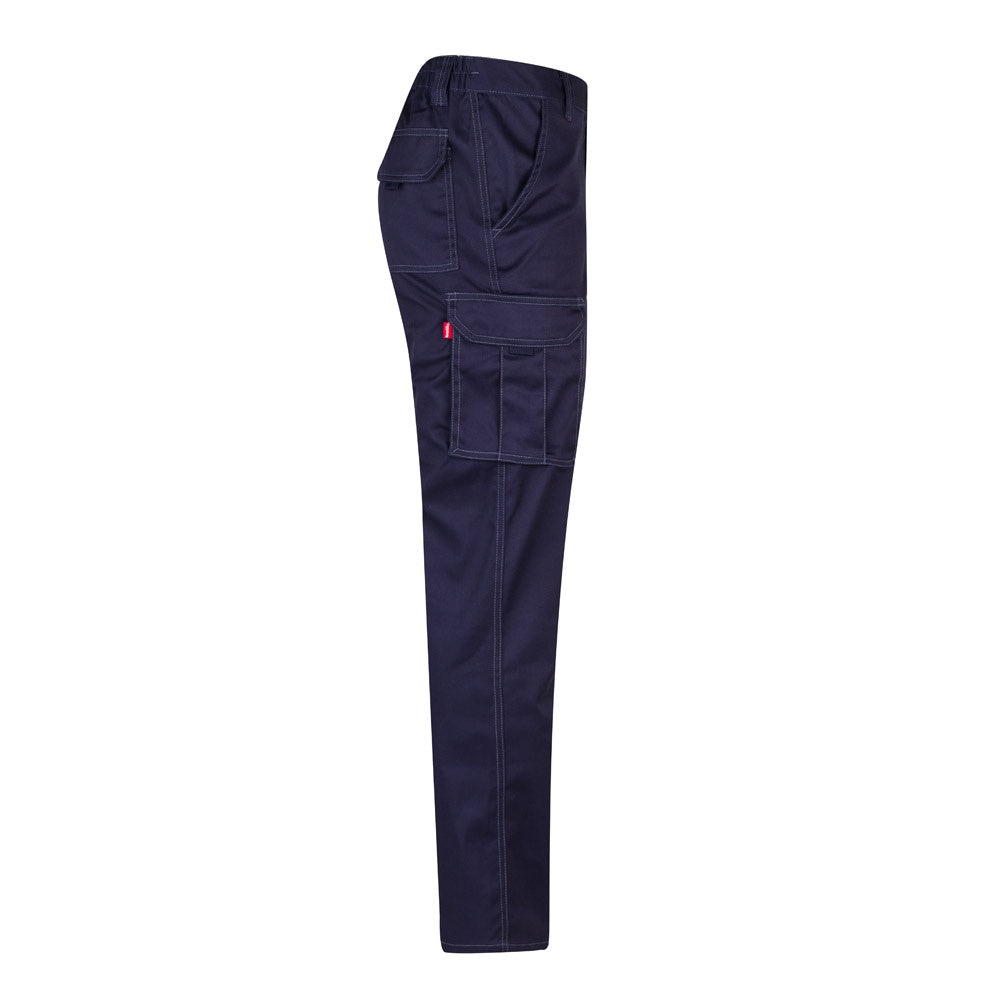 VL PAN promotional workwear garment in blue (detail view) with custom logo branding