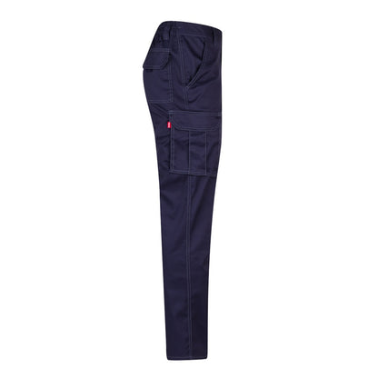 VL PAN promotional workwear garment in blue (detail view) with custom logo branding