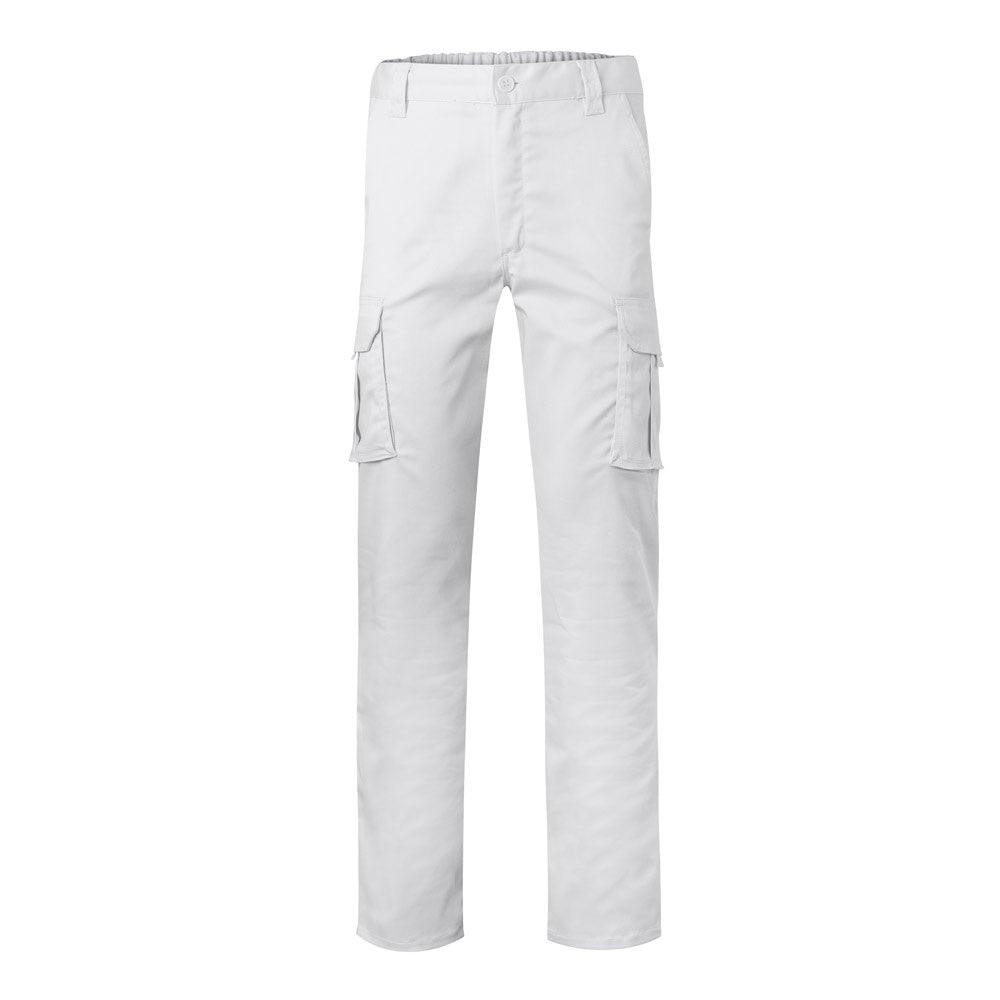VL PAN promotional workwear garment in white with custom logo branding