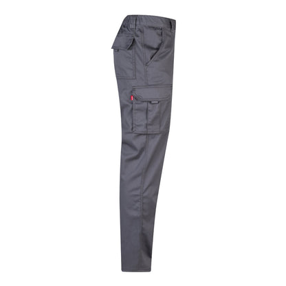 VL PAN promotional workwear garment in grey (detail view) with custom logo branding