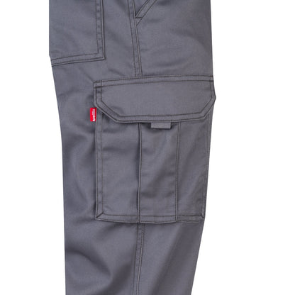 VL PAN promotional workwear garment in grey (detail view) with custom logo branding