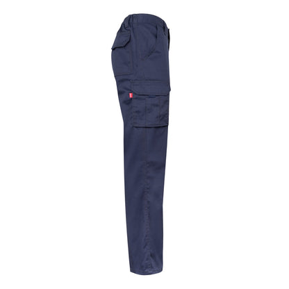 VL PAN promotional workwear garment in navy blue (detail view) with custom logo branding