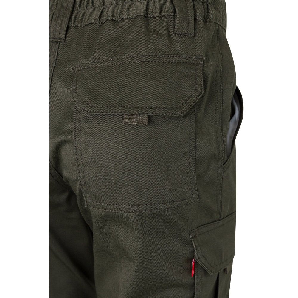 VL PAN promotional workwear garment in army green with custom logo branding