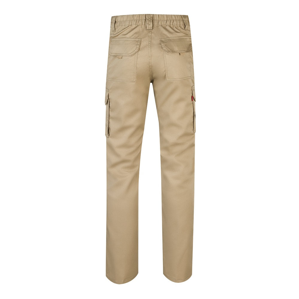 VL PAN promotional workwear garment in light natural (detail view) with custom logo branding