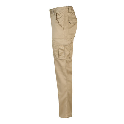 VL PAN promotional workwear garment in light natural (detail view) with custom logo branding