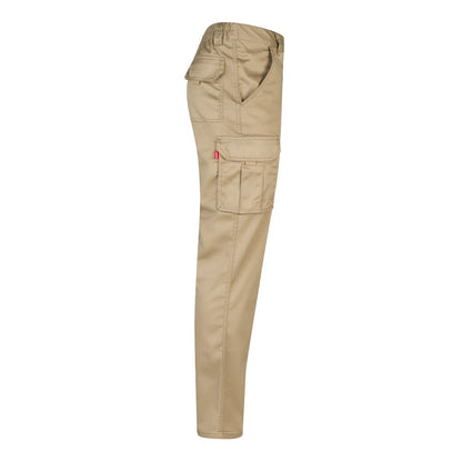 VL PAN promotional workwear garment in light natural (detail view) with custom logo branding