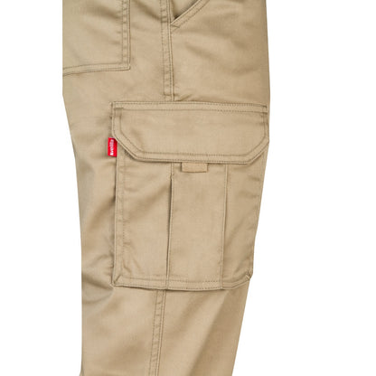VL PAN promotional workwear garment in light natural (detail view) with custom logo branding
