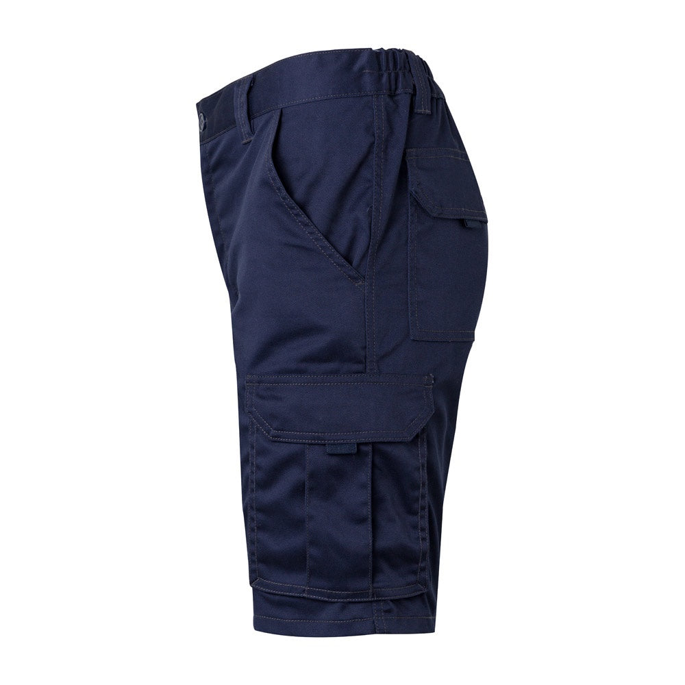 VL HEBE promotional sports garment in navy blue (detail view) with custom logo branding