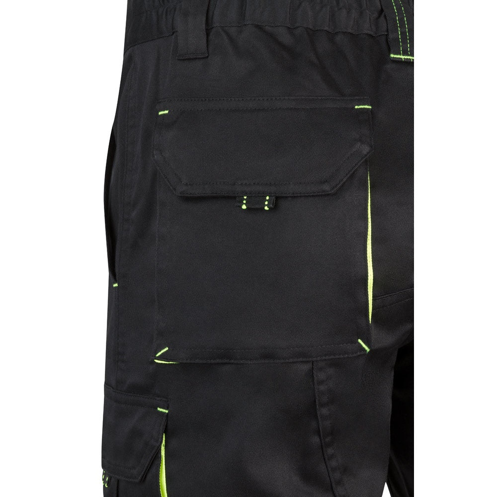 VL HEMERA promotional sports garment in black/yellow (detail view) with custom logo branding