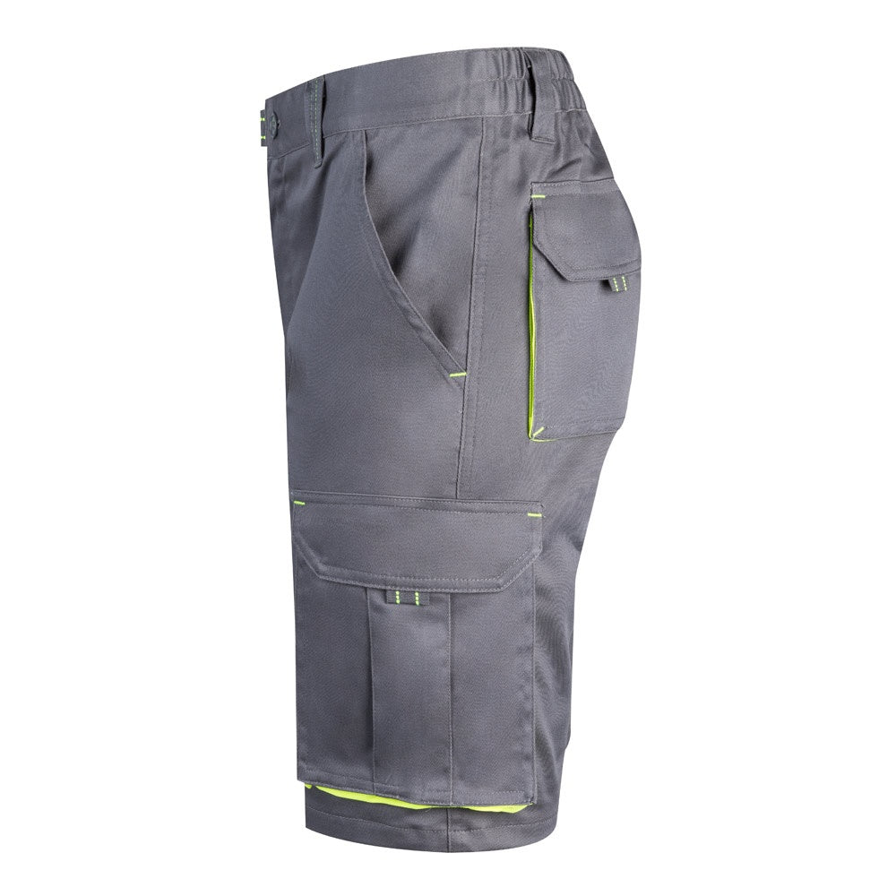 VL HEMERA promotional sports garment in grey/yellow (detail view) with custom logo branding