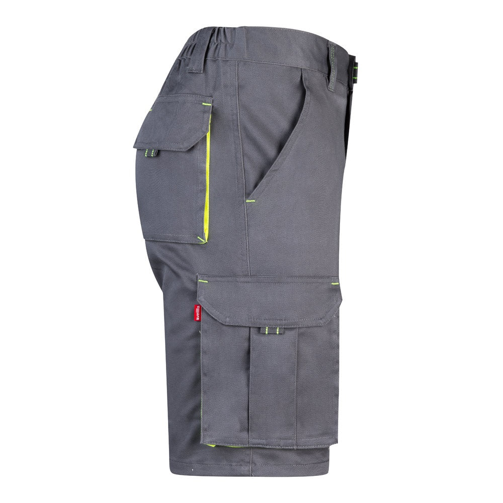 VL HEMERA promotional sports garment in grey/yellow (detail view) with custom logo branding