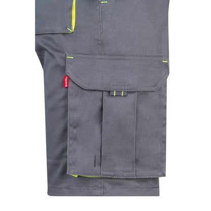 VL HEMERA promotional sports garment in grey/yellow (detail view) with custom logo branding