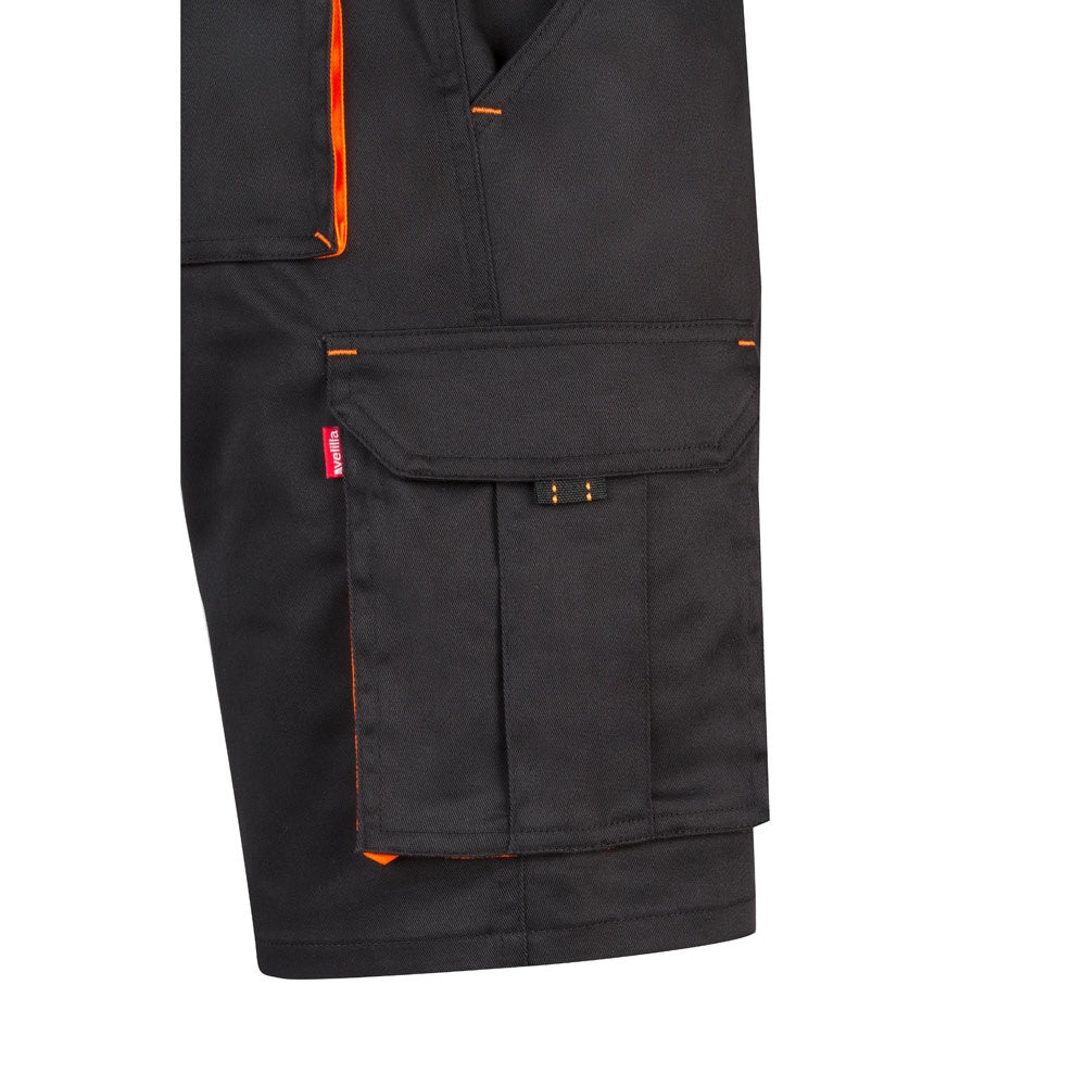 VL HEMERA promotional sports garment in black/orange (detail view) with custom logo branding