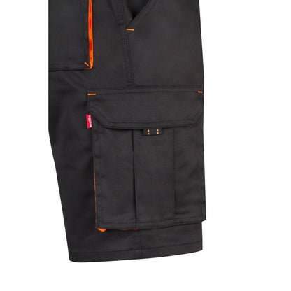 VL HEMERA promotional sports garment in black/orange (detail view) with custom logo branding