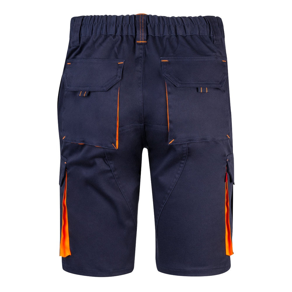 VL HEMERA promotional sports garment in navy blue/orange (detail view) with custom logo branding
