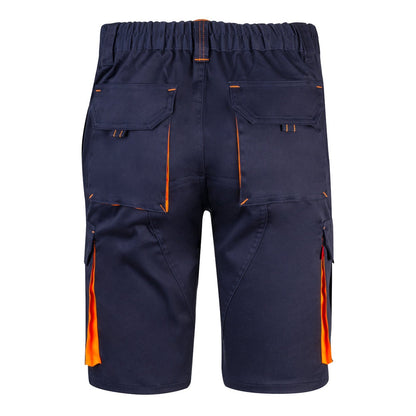 VL HEMERA promotional sports garment in navy blue/orange (detail view) with custom logo branding