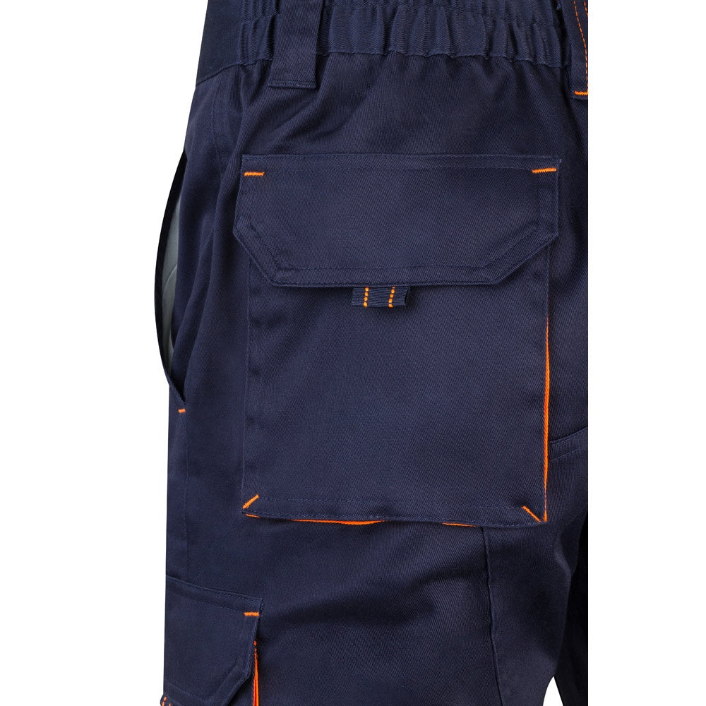 VL HEMERA promotional sports garment in navy blue/orange with custom logo branding