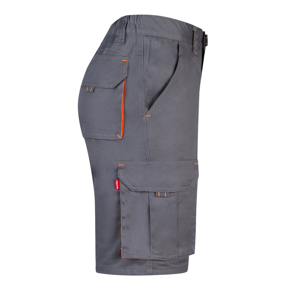 VL HEMERA promotional sports garment in grey/orange (detail view) with custom logo branding