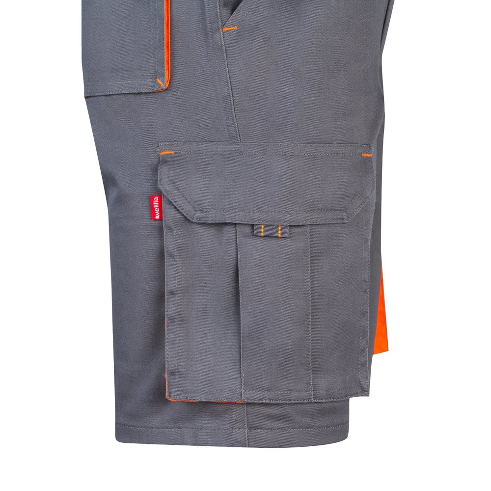 VL HEMERA promotional sports garment in grey/orange (detail view) with custom logo branding