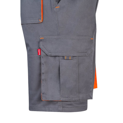 VL HEMERA promotional sports garment in grey/orange (detail view) with custom logo branding