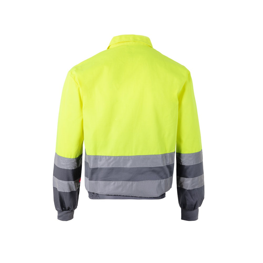 VL NEPTUNE LARGE promotional jacket in grey/yellow (detail view) with custom logo branding