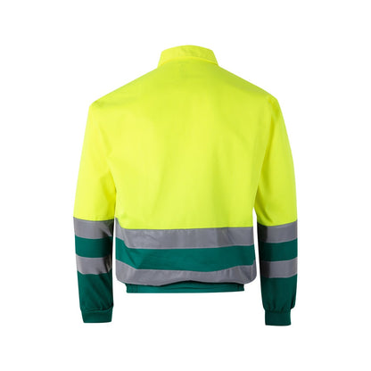 VL NEPTUNE LARGE promotional jacket in green/yellow (detail view) with custom logo branding